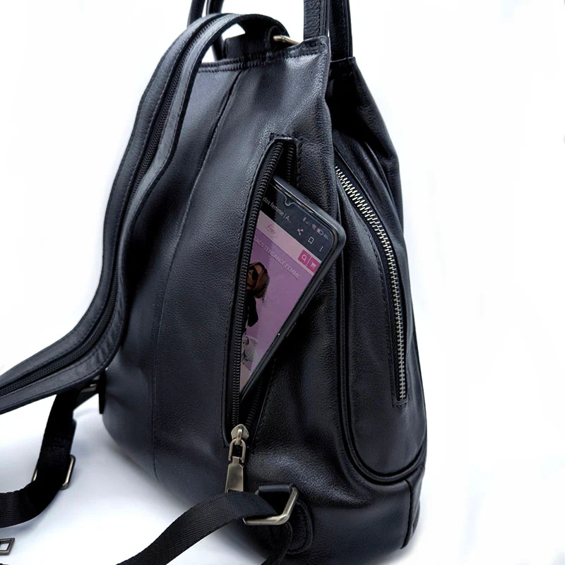 Oda sac à dos cuir convertible bandoulière – Image 3