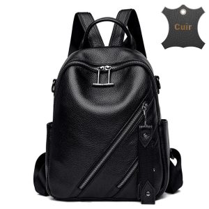 Dark sac à dos femme cuir noir