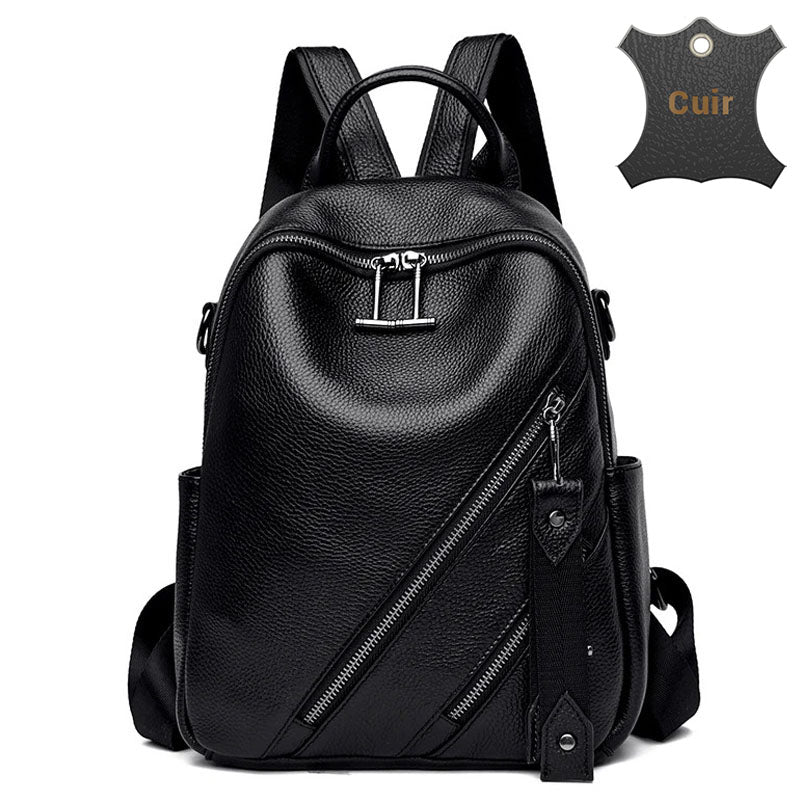 Dark sac à dos femme cuir noir