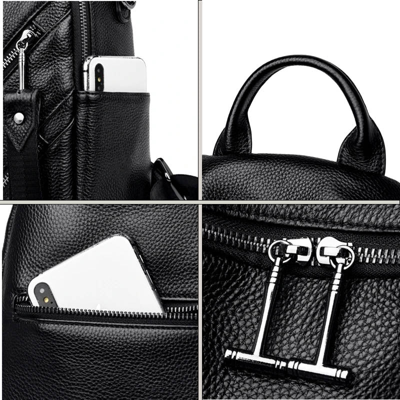 Dark sac à dos femme cuir noir – Image 7