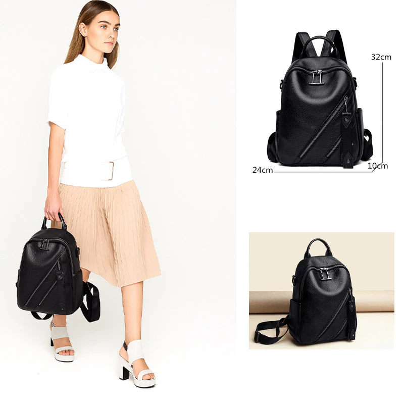 Dark sac à dos femme cuir noir – Image 4