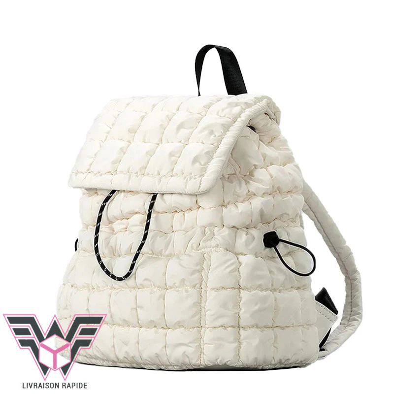 Flufy sac à dos femme matelassé tendance – Image 3