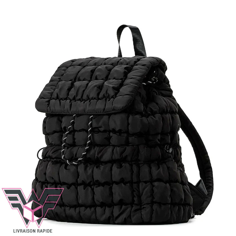 Flufy sac à dos femme matelassé tendance – Image 4