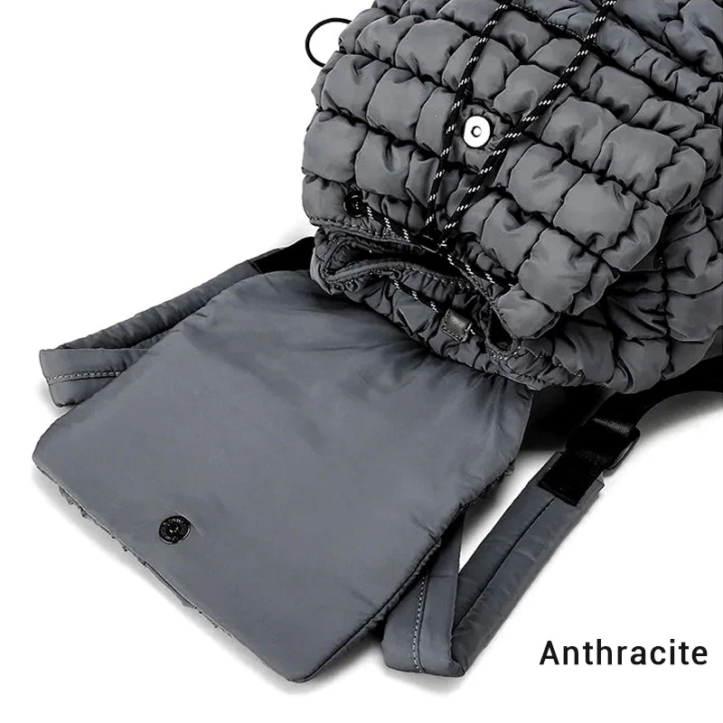 Flufy sac à dos femme matelassé tendance – Image 9