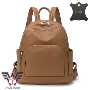 Elysée sac à dos sécurisé femme cuir