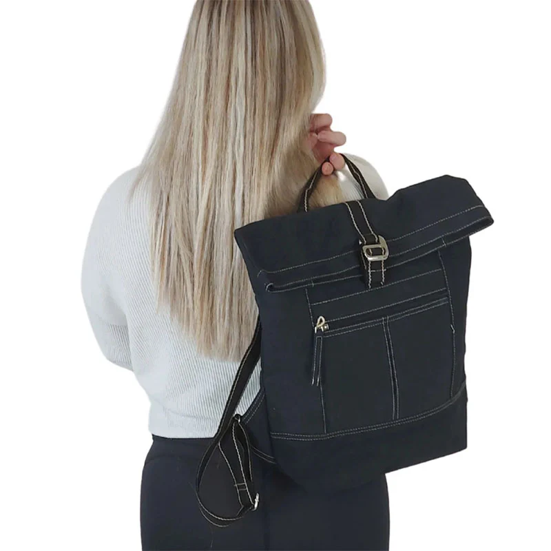 Domelo sac à dos femme toile denim – Image 5