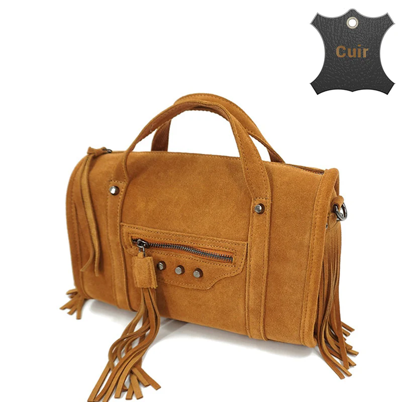 Savanah sac à main cuir velours – Image 2