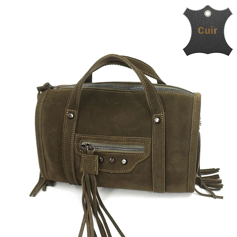 Savanah sac à main cuir velours – Image 3