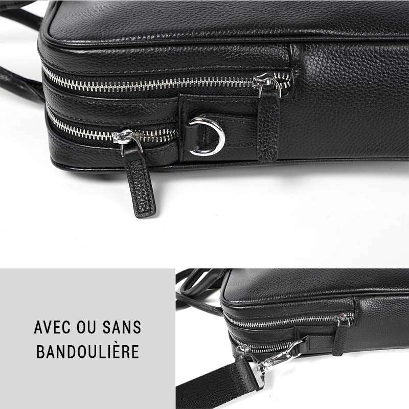 Aren sacoche ordinateur cuir unisexe – Image 8