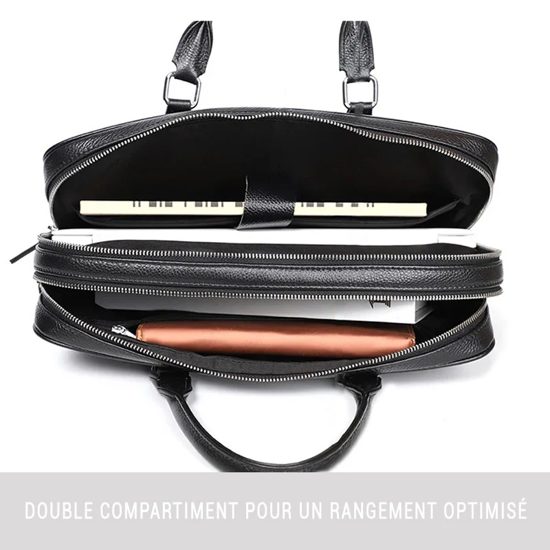 Aren sacoche ordinateur cuir unisexe – Image 4