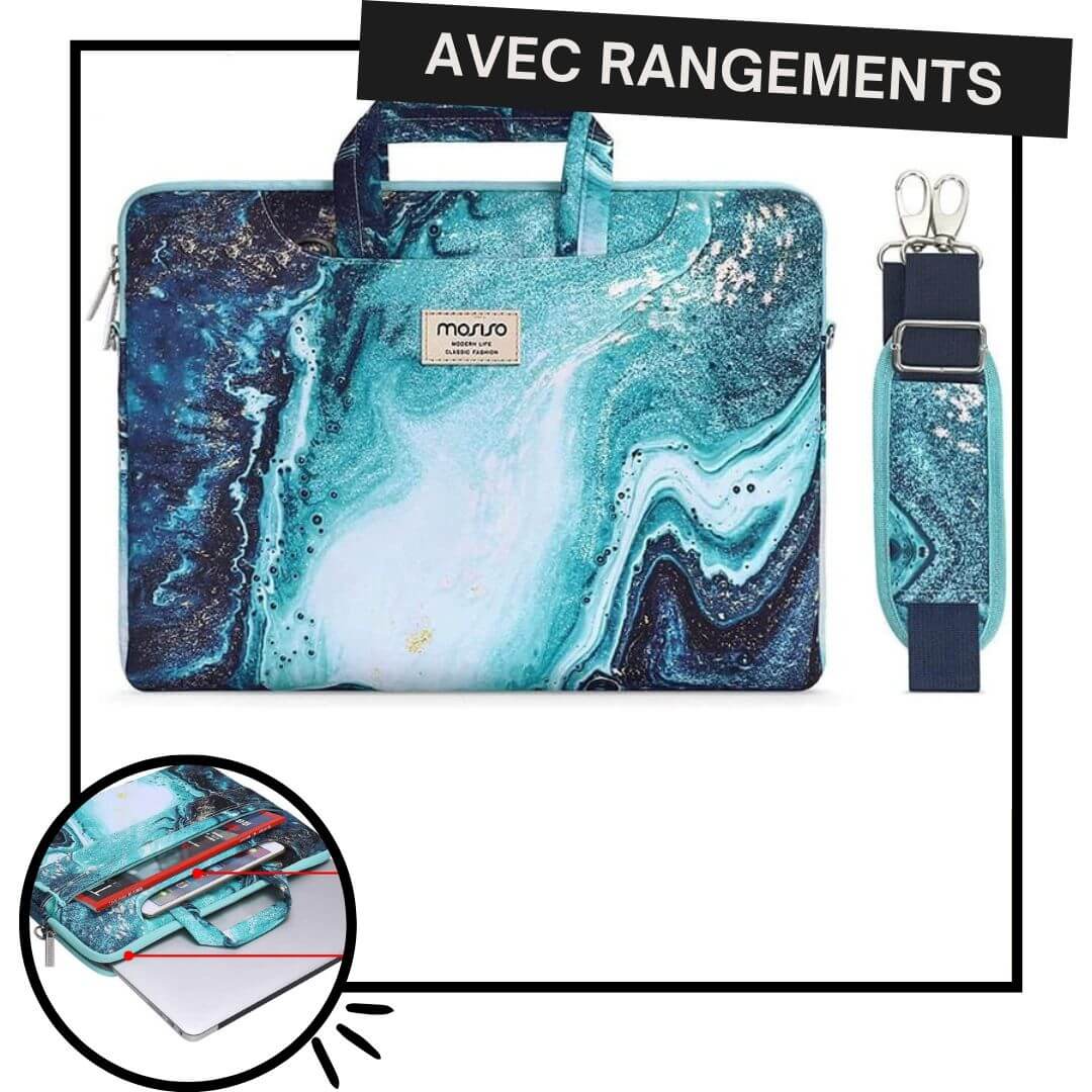 sacoche ordinateur 15 pouces - Blue Sea – Image 2